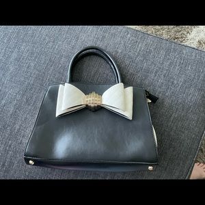Betsey Johnson Black purse with removable bow